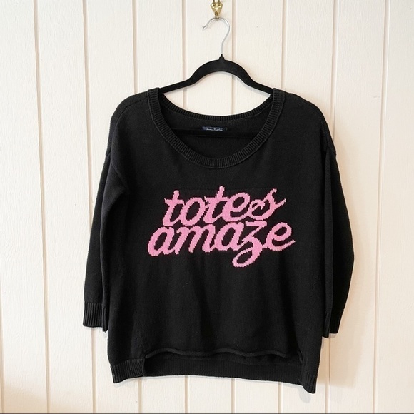 American Eagle Black and Pink Totes Amaze Sweater - Picture 2 of 6